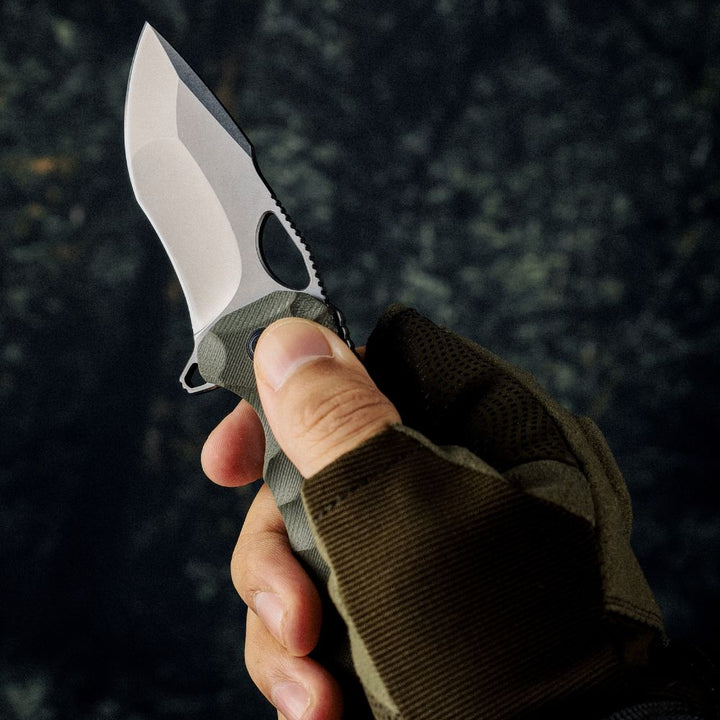 Pocket Knife - Navigator CTS XHP High Performance Stainless Tool Steel Pocket Knife with Clip &amp; G10 Fiber Handle - Shokunin USA