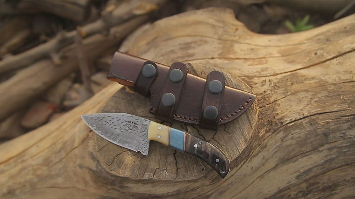 Stormfury Skinning Knife with Ram Horn & Bone Handle