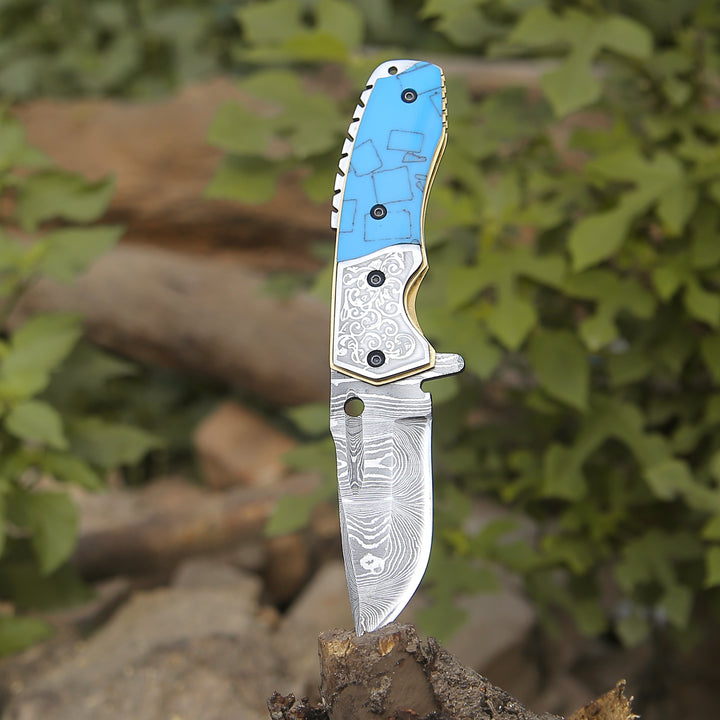 Damascus Folding Knife