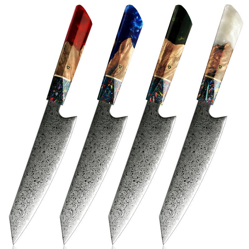 Damascus Kiritsuke Knife – Pristine 8" VG10 Chef Knife Damascus Kiritsuke Knife with Exotic Olive Wood Handle – shokuninusa