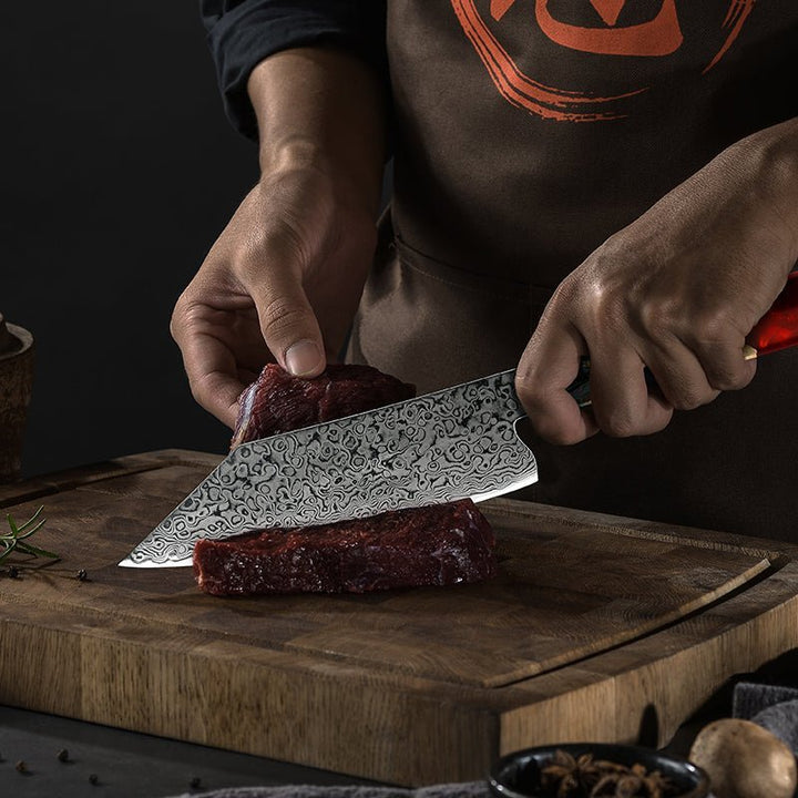 Personalized Bunka Knives – Pristine VG10 Chef Knife 10.5" with Exotic Olive Wood &amp; Resin Handle – shokuninusa