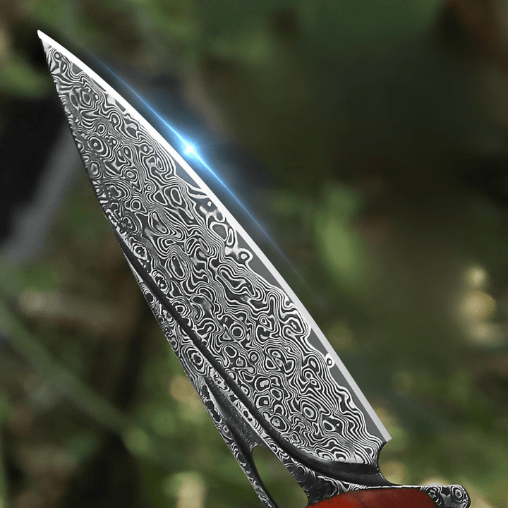 Quicksilver Pocket Knives – Quicksilver Handmade Japanese Damascus Pocket Knife with Exotic Red Sandalwood Handle – shokuninusa