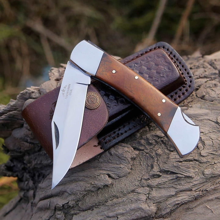 Pocket Knife Raze – Raze Pocket Knife Engraved with Exotic Rose Wood Handle – shokuninusa