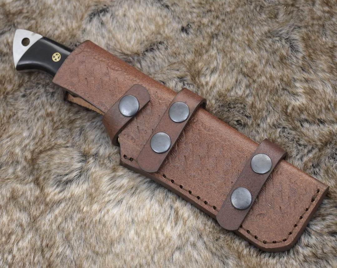 handcrafted hunting knives for everyday use - Reaver Hunting Knife with Ram Horn &amp; Turquoise Handle - Shokunin USA
