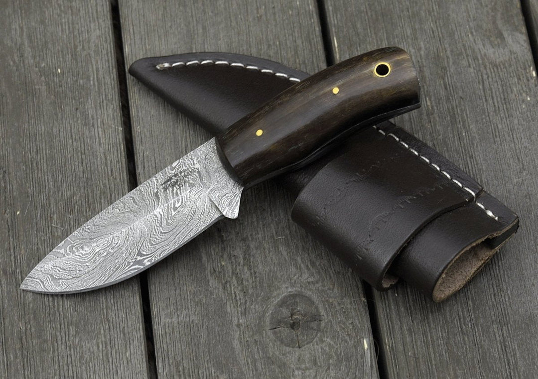 Distinctive Skinning Knives – Resonance Every Day Carry Fixed Blade Knife with Ram Horn Handle – shokuninusa