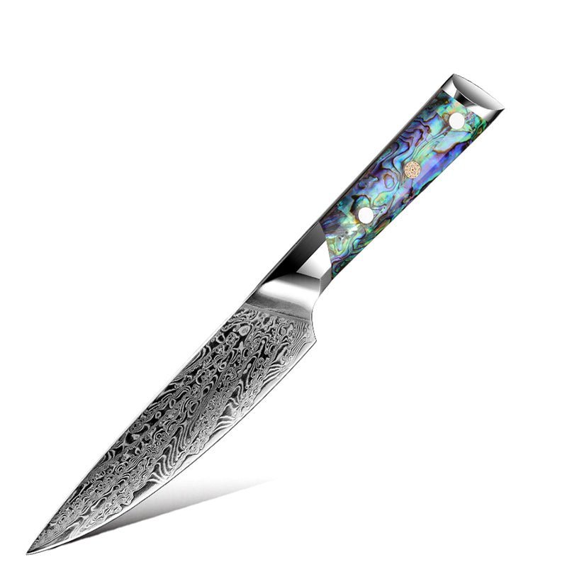 Men’s Damascus Rings – Ronin Japanese Handmade Chef Knife VG10 Damascus Petty Knife with Abalone Shell Handle – shokuninusa