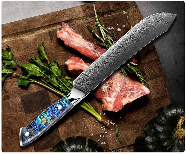 Knives VG10 – Ronin Custom VG10 9" Chef Knife Damascus Steel Knife with Abalone Shell Handle – shokuninusa