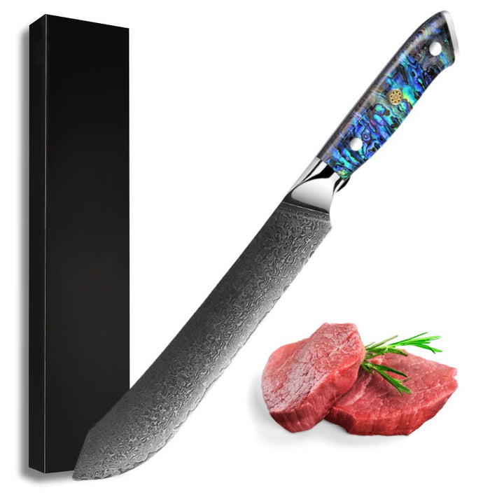 Ronin VG10 Knives – Ronin Custom VG10 9" Chef Knife Damascus Steel Knife with Abalone Shell Handle – shokuninusa