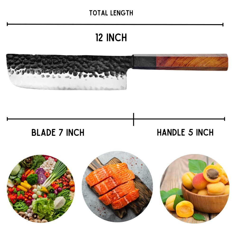 Japanese Chef Knife - Ryujin™ 7.0" Japanese Nakiri Knife with Rosewood &amp; Ebony Wood Handle - Shokunin USA