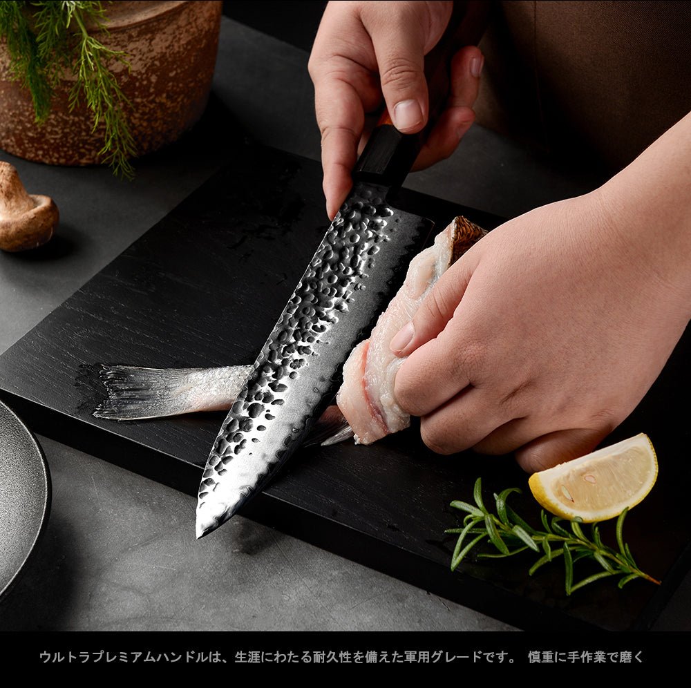 Japanese Personalized Knife - RYUJIN Professional Japanese Chef Knives &amp; Set with Rolling Sharper &amp; Cutting Board - Shokunin USA