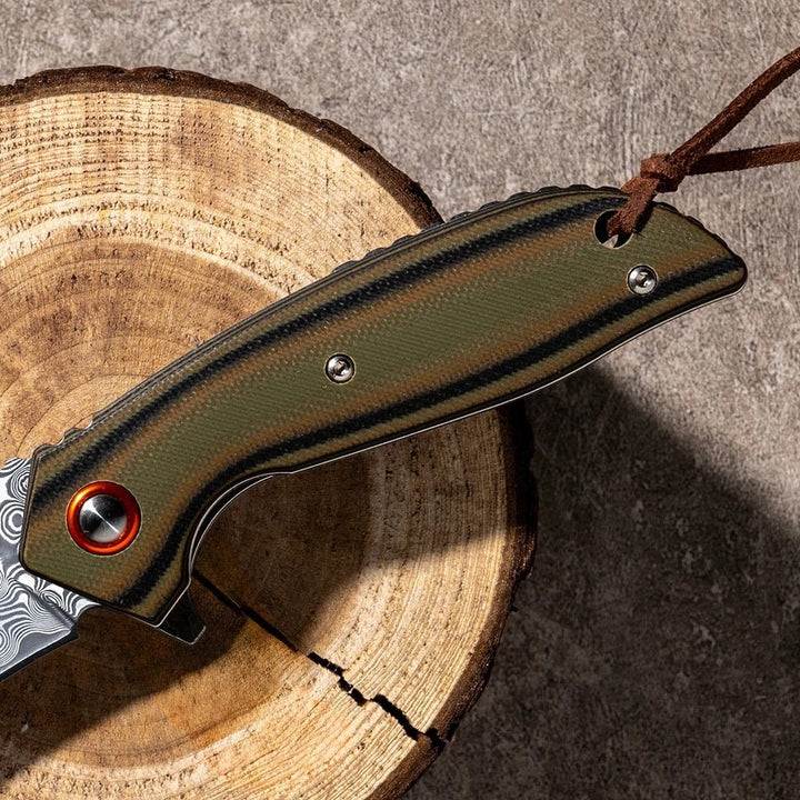 Scorpion Folding Knife – Scorpion Japanese Folding Pocket Knife with VG-10 Damascus Steel &amp; G10 Handle – shokuninusa