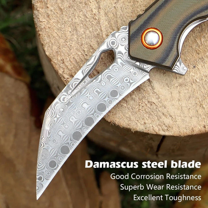 Scorpion Hunting Knives – Scorpion Japanese Folding Pocket Knife with VG-10 Damascus Steel &amp; G10 Handle – shokuninusa