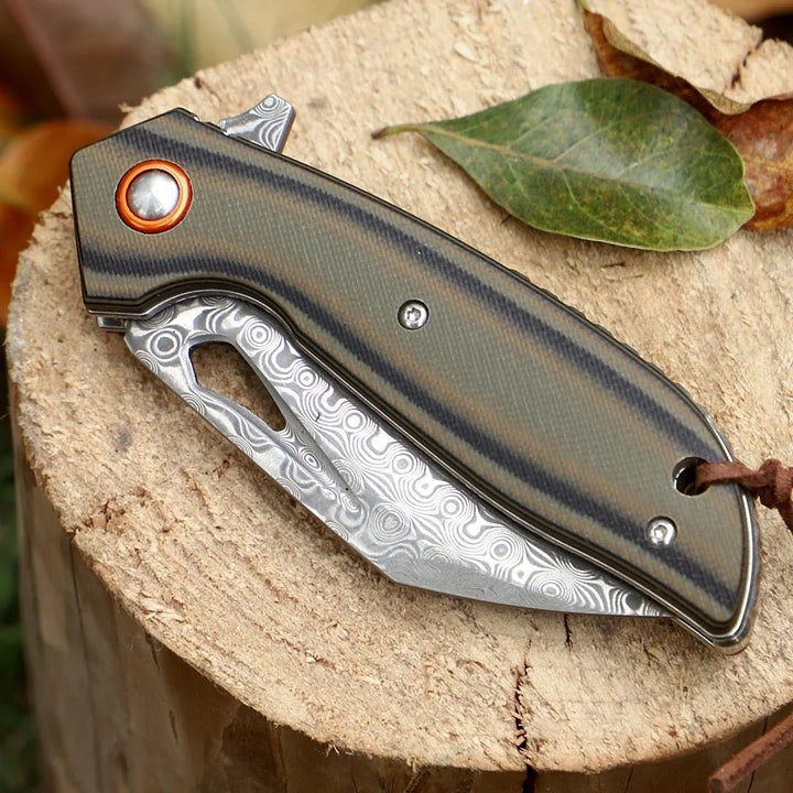 Scorpion Hunting Knife – Scorpion Japanese Folding Pocket Knife with VG-10 Damascus Steel &amp; G10 Handle – shokuninusa