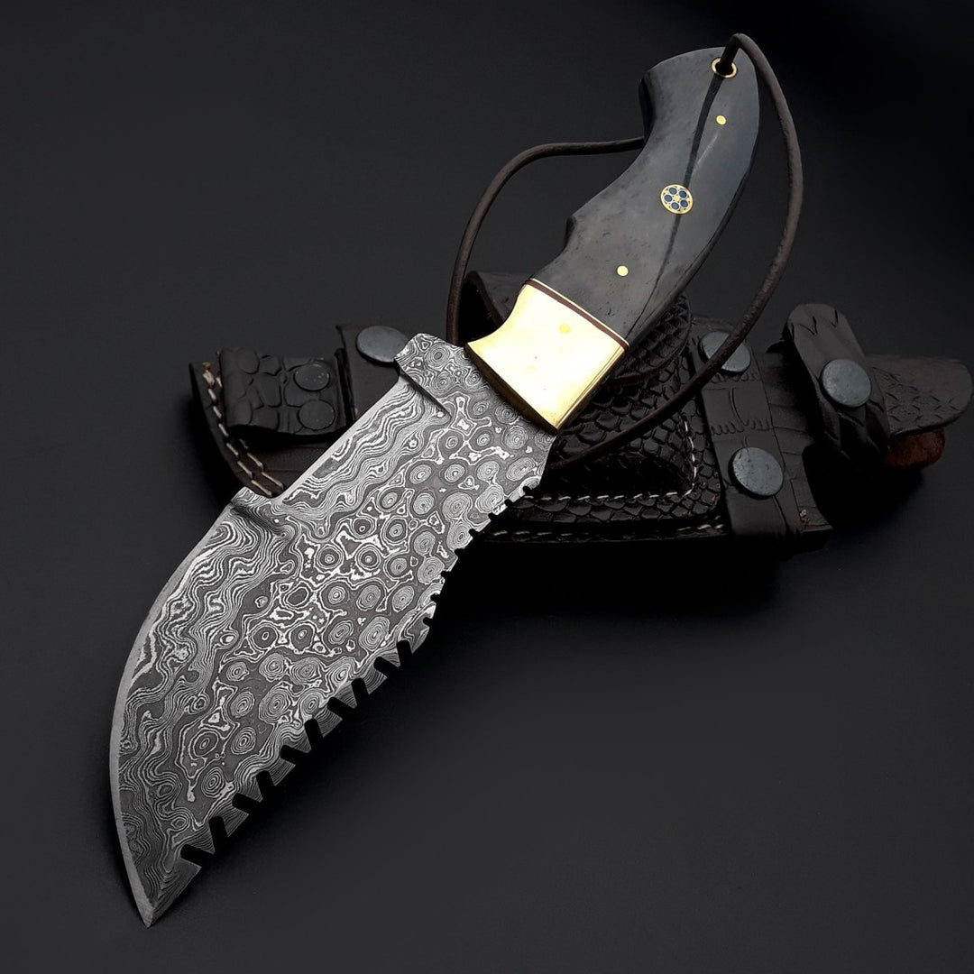ShadowRidge Hunting Knives – ShadowRidge Damascus Steel Premium Tracker Knife – shokuninusa