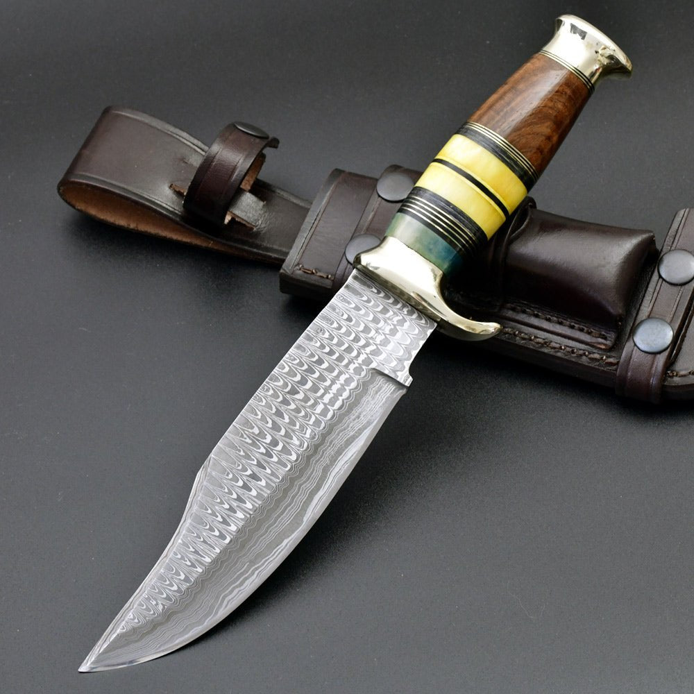 Skywalker Custom Knife – Skywalker Custom Hunting Knife with Bone &amp; Wood Composite Handle – shokuninusa