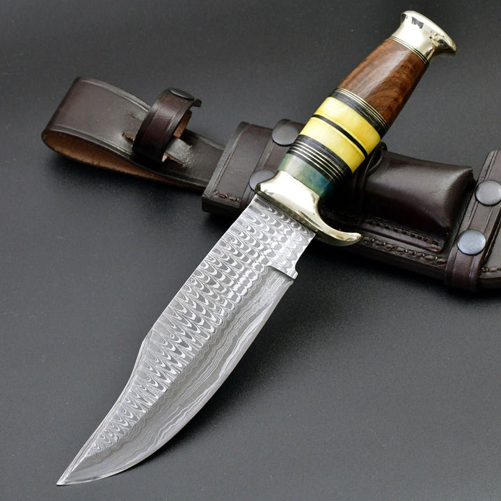 Skywalker Custom Knife – Skywalker Custom Hunting Knife with Bone &amp; Wood Composite Handle – shokuninusa