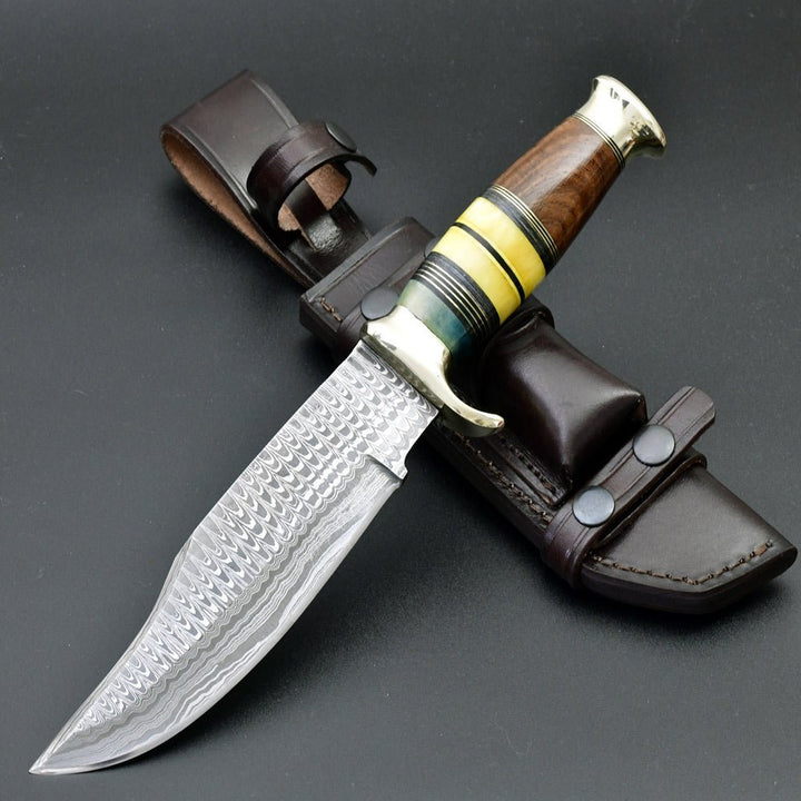 Custom Composite Handle – Skywalker Custom Hunting Knife with Bone &amp; Wood Composite Handle – shokuninusa