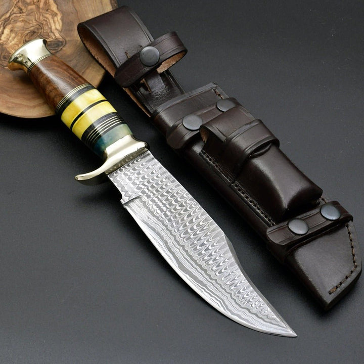 Skywalker Hunting Knife – Skywalker Custom Hunting Knife with Bone &amp; Wood Composite Handle – shokuninusa