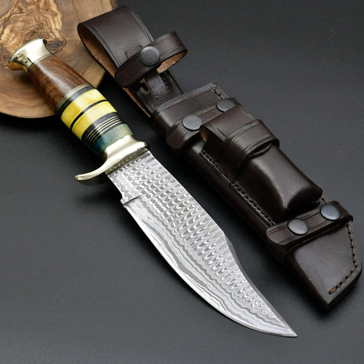 Custom Hunting Knife - Skywalker Custom Hunting Knife with Bone &amp; Wood Composite Handle - Shokunin USA