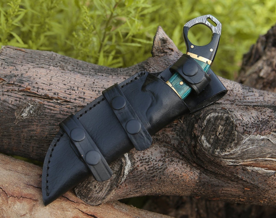 Spark Pocket Knives – Spark Damascus EDC Knife with Micarta &amp; Pakkawood Handle – shokuninusa