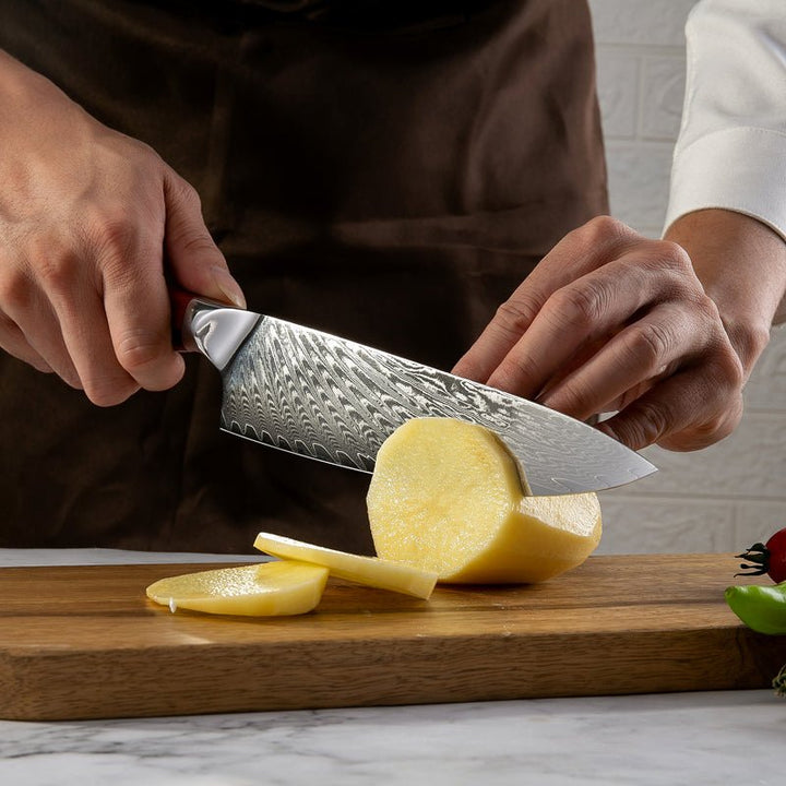 Splendor Damascus Knife – Splendor Knife Set 4 Piece VG10 Damascus Steel with Pakkawood Handle &amp; Sheath – shokuninusa