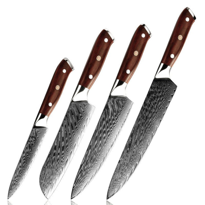 Splendor VG10 Knife – Splendor Knife Set 4 Piece VG10 Damascus Steel with Pakkawood Handle &amp; Sheath – shokuninusa