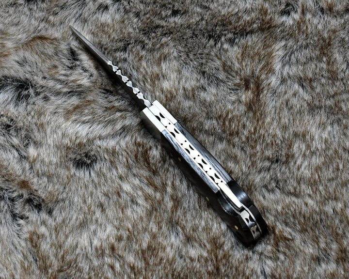 Starshard Pocket Knife - Starshard Damascus Pocket Knife with Exotic Wenge Wood Handle - Shokunin USA