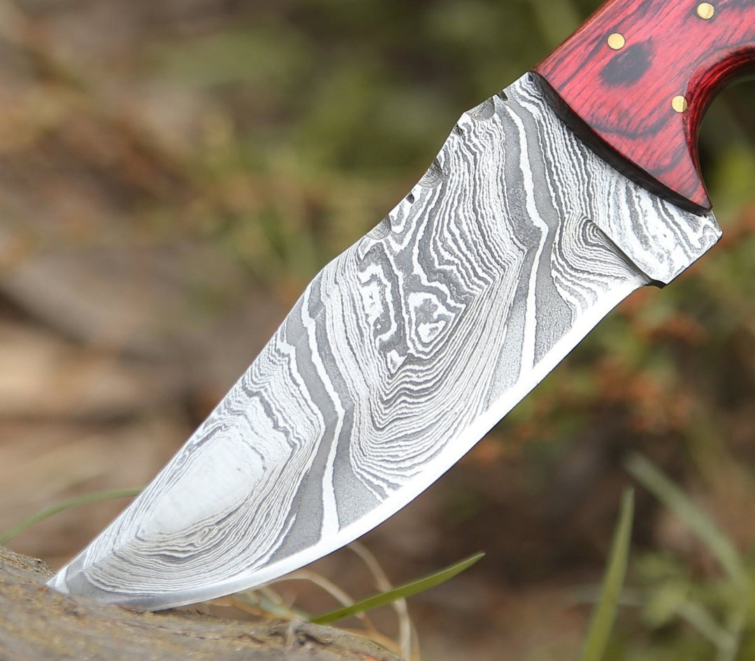 Sting Hunting Knives – Sting Damascus Hunting Knife with Rosewood Handle – shokuninusa