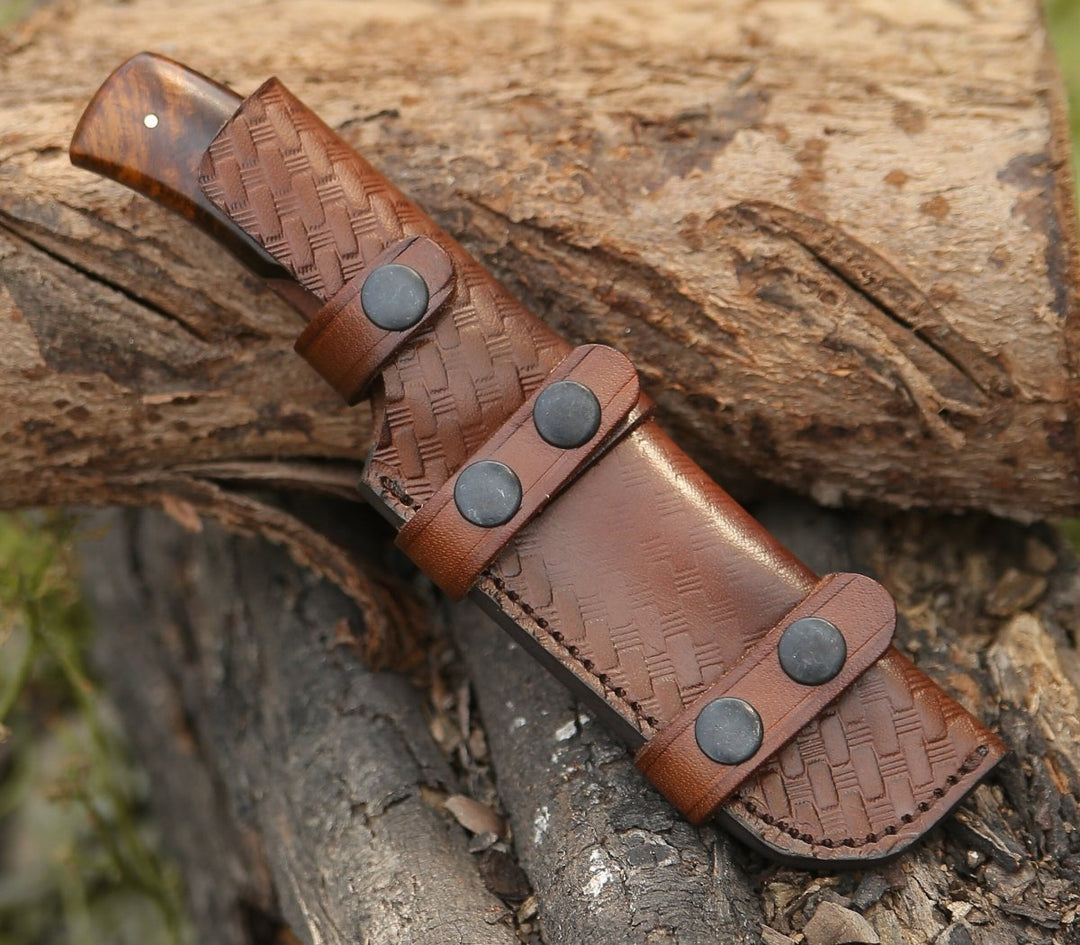 Sting Damascus Knife – Sting Damascus Hunting Knife with Rosewood Handle – shokuninusa