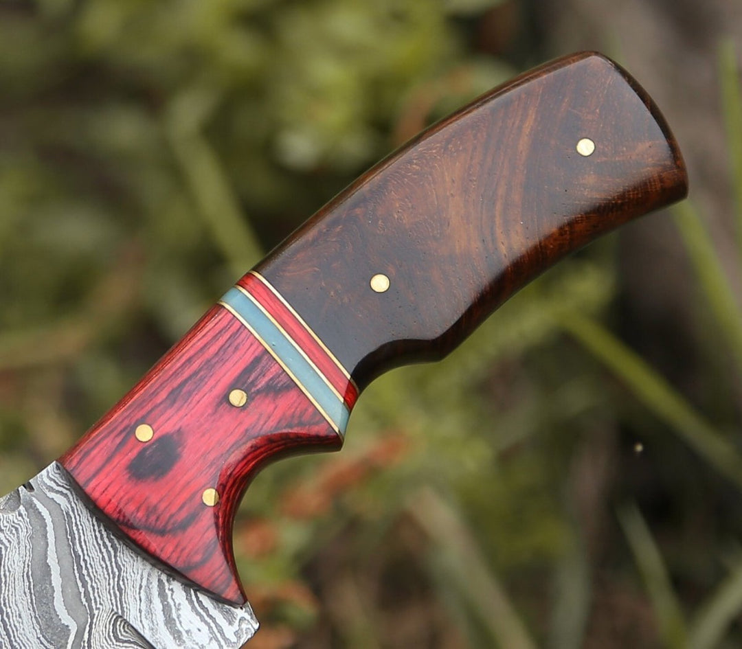 Sting Skinner Knives – Sting Damascus Hunting Knife with Rosewood Handle – shokuninusa