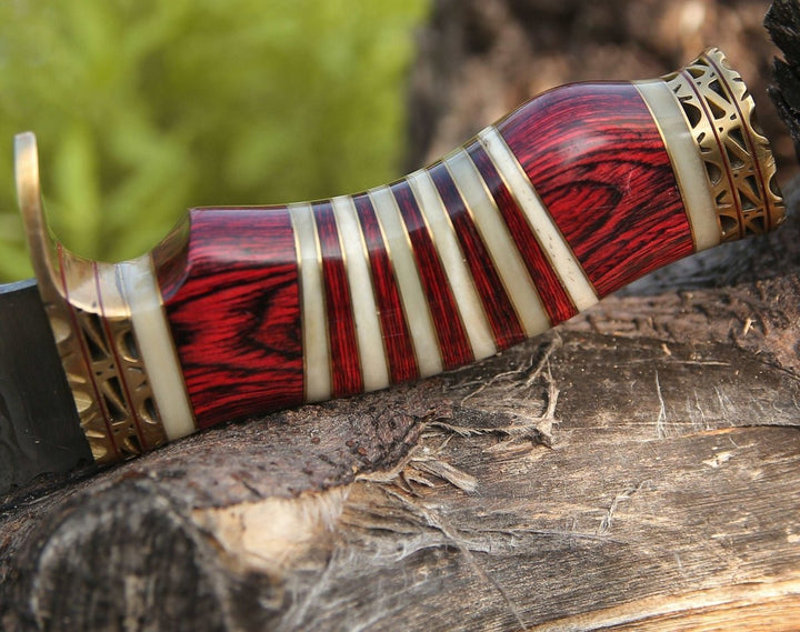 Stream Bowie Gift – Stream Bowie Knife with Pakkawood &amp; Bone Handle – shokuninusa