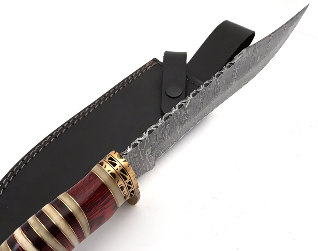 Best Handmade Bowie Knives – Stream Bowie Knife with Pakkawood &amp; Bone Handle – shokuninusa