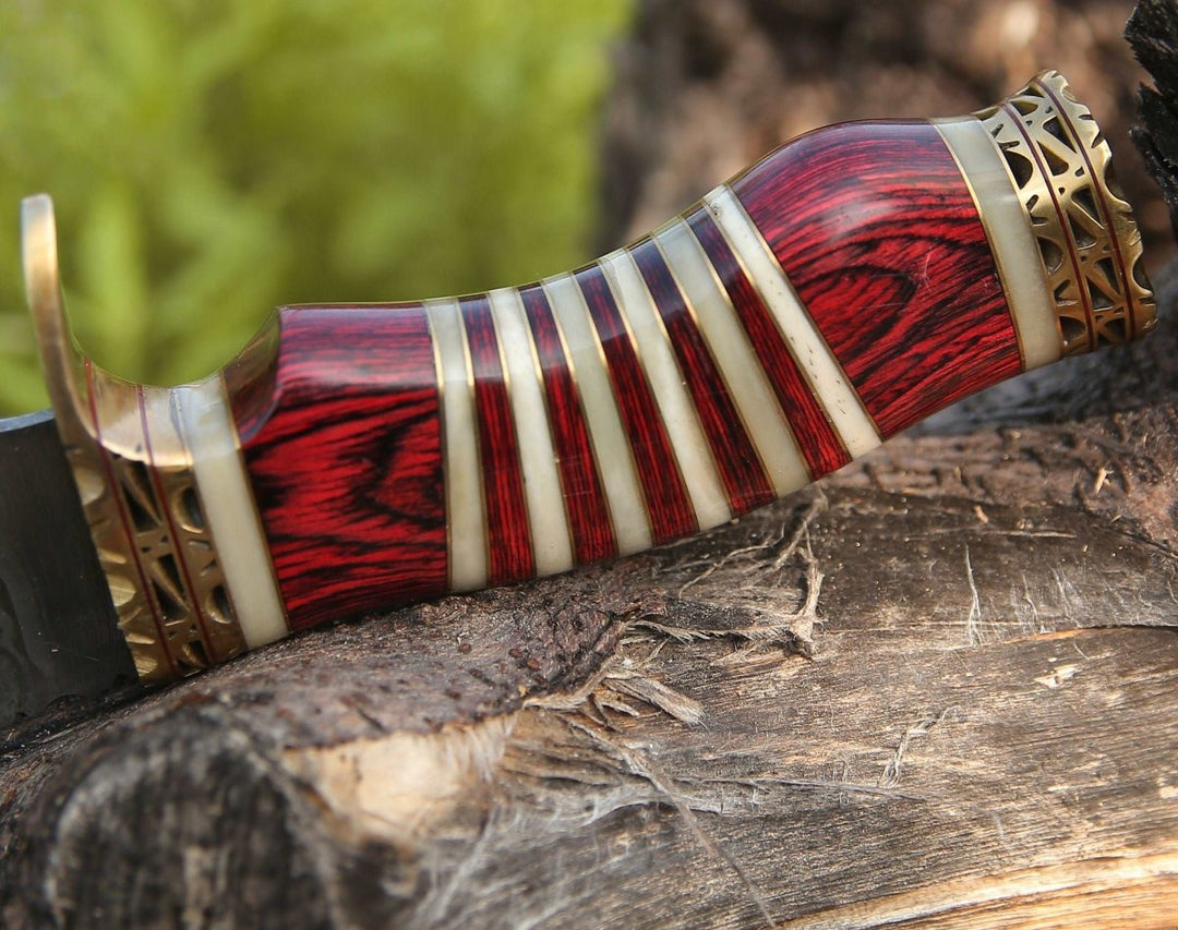 Stream Bowie Gift - Stream Bowie Knife with Pakkawood &amp; Bone Handle - Shokunin USA