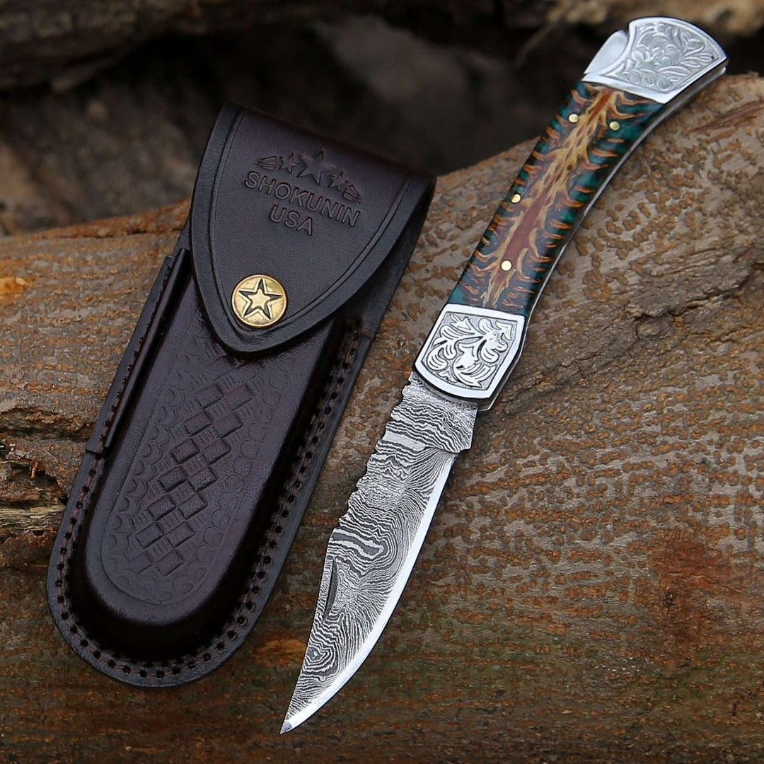 Striker Pocket Knife with Pine Cone Handle - Shokunin USA