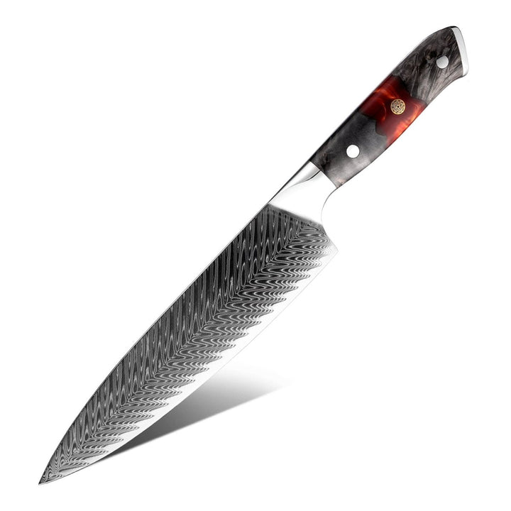 Supreme VG10 Knives – Supreme Custom VG10 8-Pc Professional Chef Knife Set with Stained Olive Wood Handle &amp; Sheath – shokuninusa