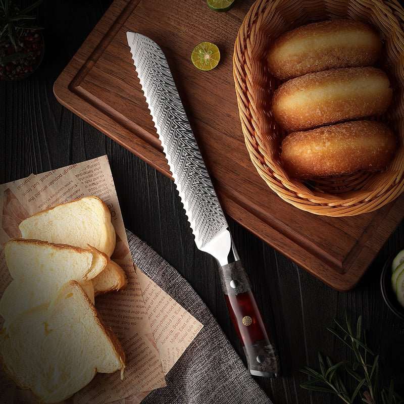 Top Japanese Knife – Supreme Custom VG10 8-Pc Professional Chef Knife Set with Stained Olive Wood Handle &amp; Sheath – shokuninusa