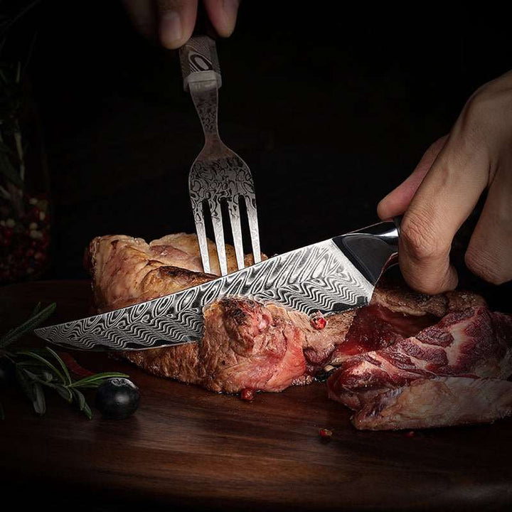VG10 Blades – Supreme Custom VG10 8-Pc Professional Chef Knife Set with Stained Olive Wood Handle &amp; Sheath – shokuninusa
