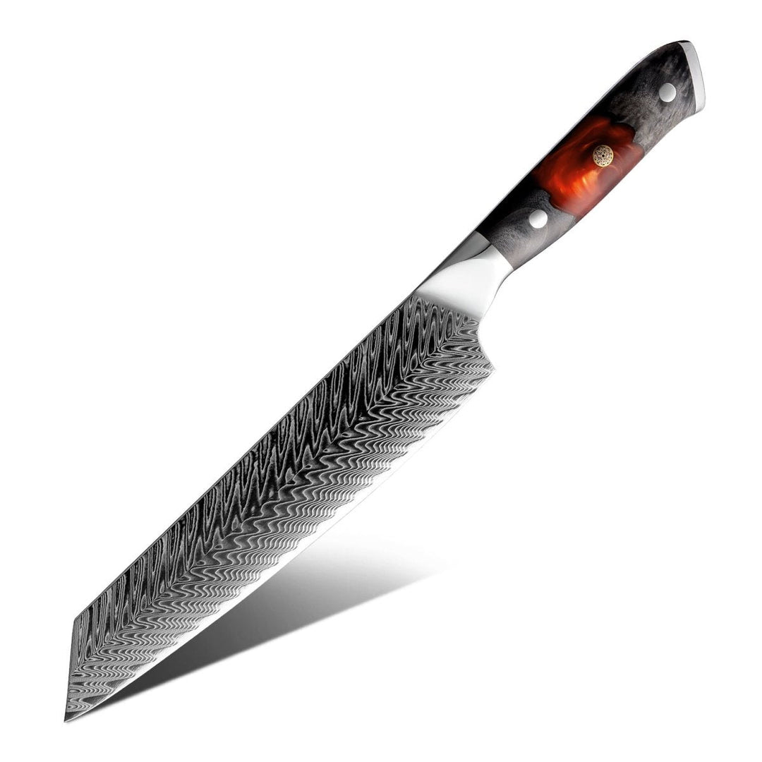 Japanese VG10 Knives – Supreme Custom VG10 8-Pc Professional Chef Knife Set with Stained Olive Wood Handle &amp; Sheath – shokuninusa