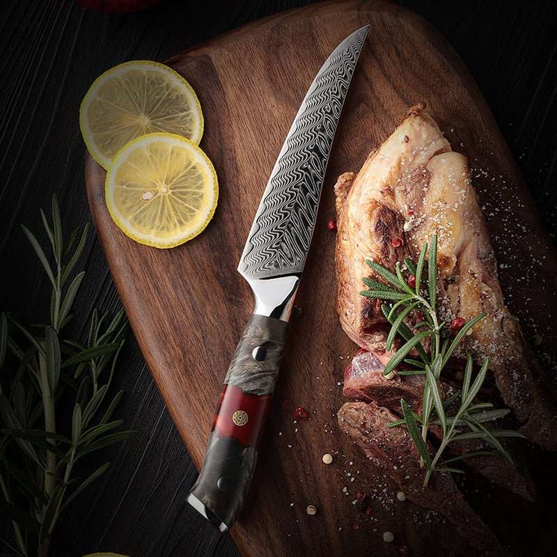 VG10 Blade – Supreme Custom VG10 8-Pc Professional Chef Knife Set with Stained Olive Wood Handle &amp; Sheath – shokuninusa