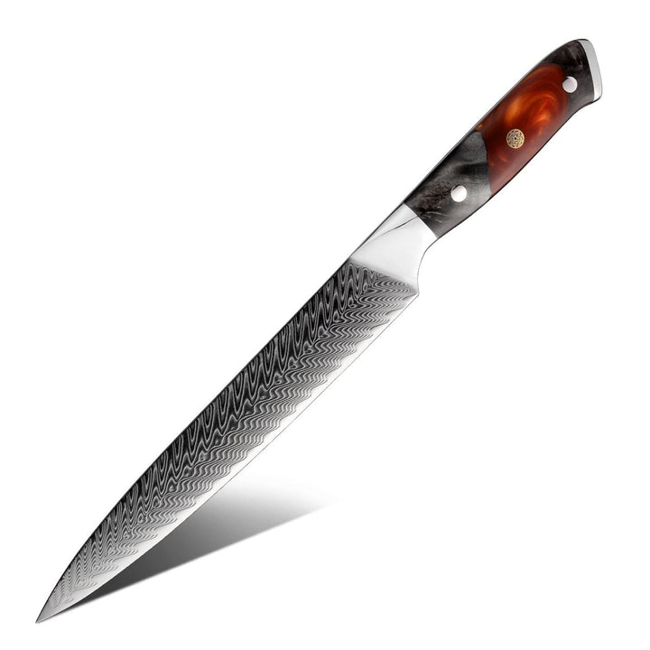 VG10 Japanese Knives – Supreme Custom VG10 8-Pc Professional Chef Knife Set with Stained Olive Wood Handle &amp; Sheath – shokuninusa