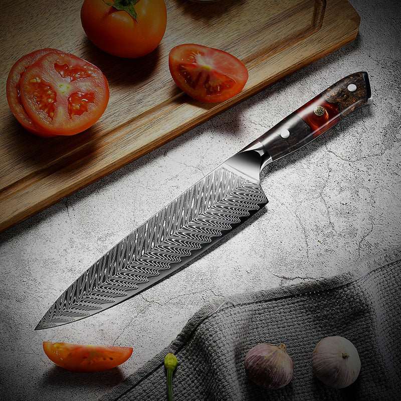 Chef Knives Japanese – Supreme Custom VG10 8-Pc Professional Chef Knife Set with Stained Olive Wood Handle &amp; Sheath – shokuninusa