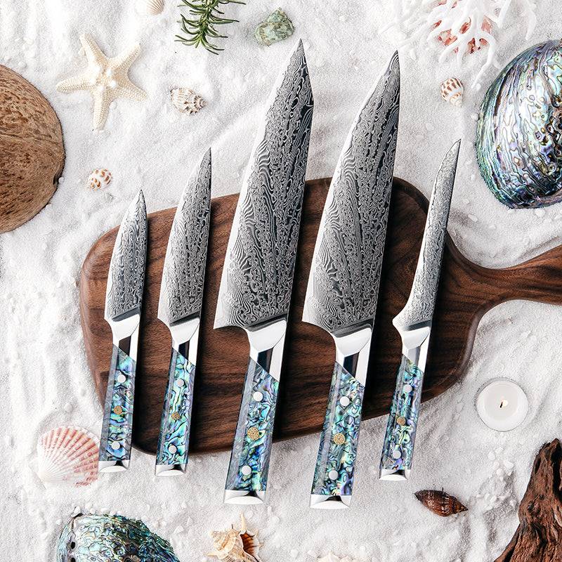 chef knife sets for collectors - Imperial Professional Japanese VG10 Damascus 5- Piece Knife Set - Shokunin USA