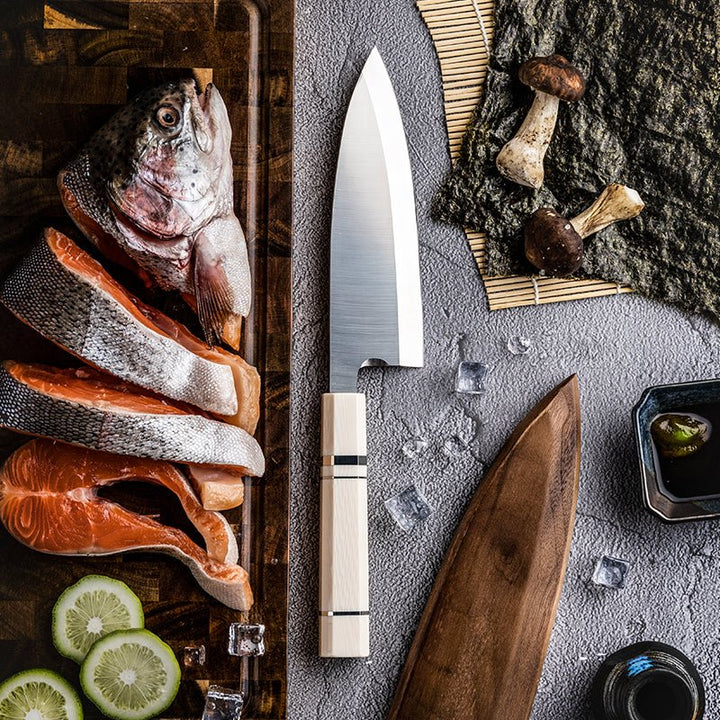 Forged Chef Knives – Terra Professional Chef Knife with Faux Ivory Handle – shokuninusa