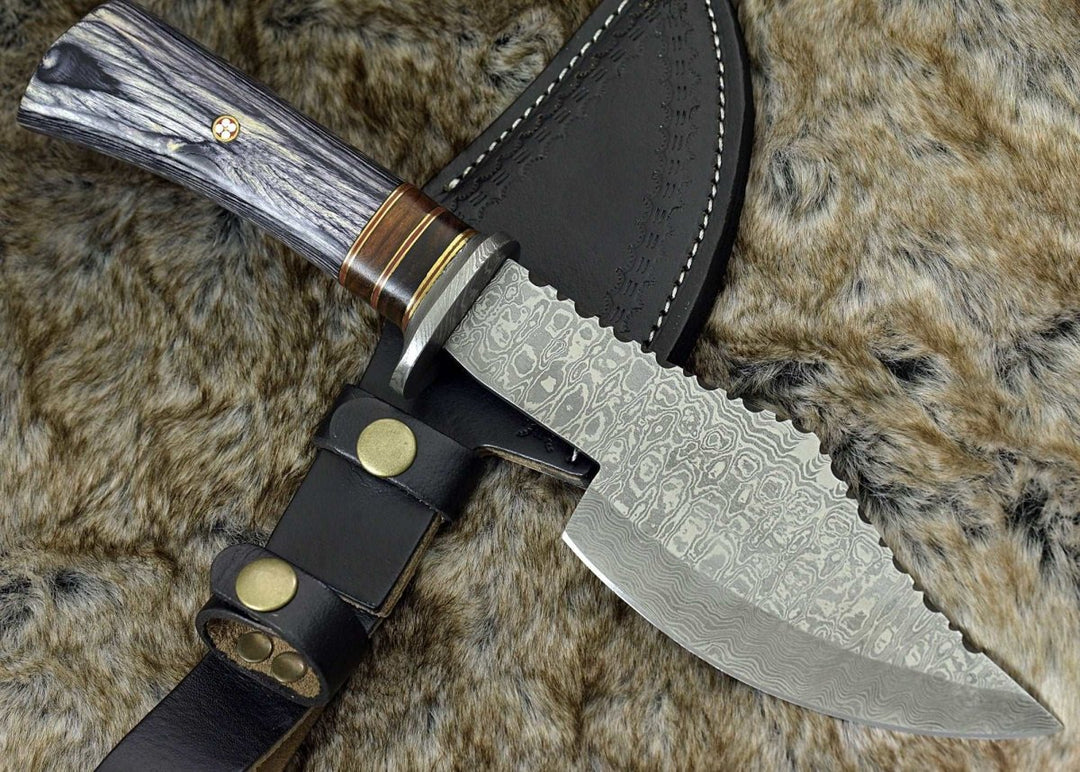 Axe - Titan Damascus Axe with Pakkawood Handle - Shokunin USA