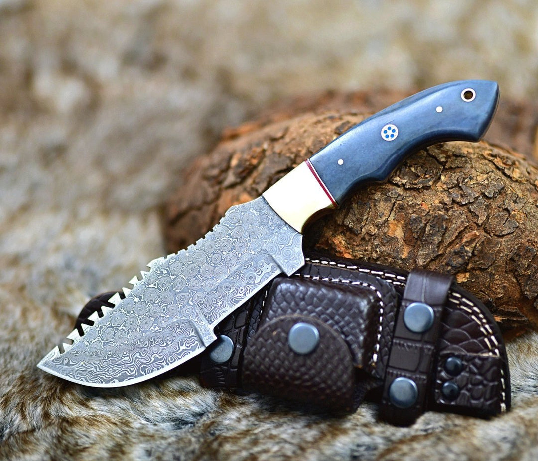 Knife Tracker – TrailMaster Tracker Knife with Brass & Bone Handle – shokuninusa