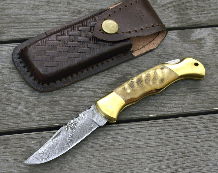 Tranquility Pocket Knives – Tranquility Handmade Pocket Knife with Ram Horn Handle – shokuninusa