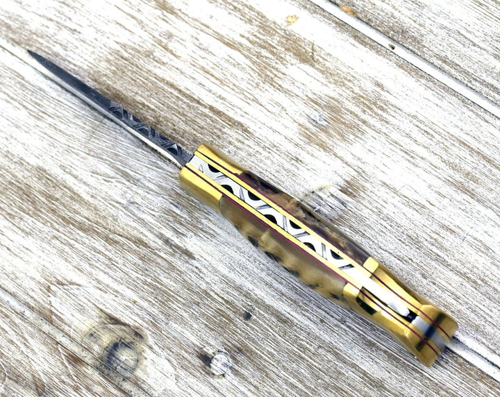 Tranquility Horn Handle – Tranquility Handmade Pocket Knife with Ram Horn Handle – shokuninusa