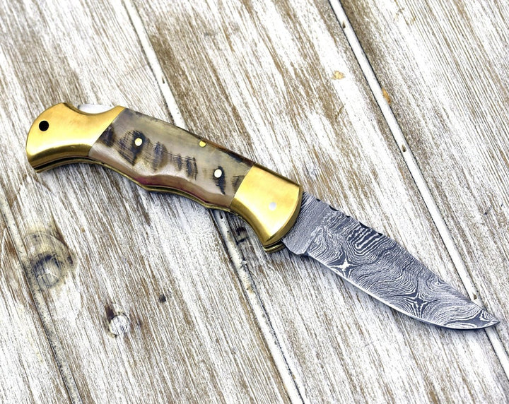 Horn Handles – Tranquility Handmade Pocket Knife with Ram Horn Handle – shokuninusa