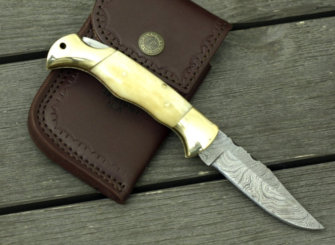 Tranquility Horn Handles – Tranquility Handmade Pocket Knife with Ram Horn Handle – shokuninusa