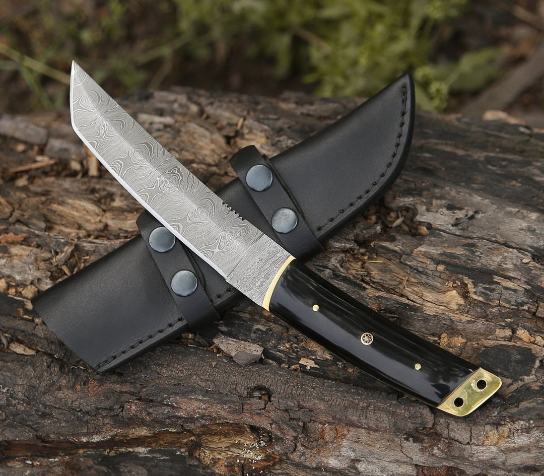 Vortex Tanto Knives – Vortex Fixed Blade Tanto Knife with Horn Handle – shokuninusa
